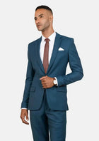 Astor Prussian Teal Twill Suit - SARTORO862