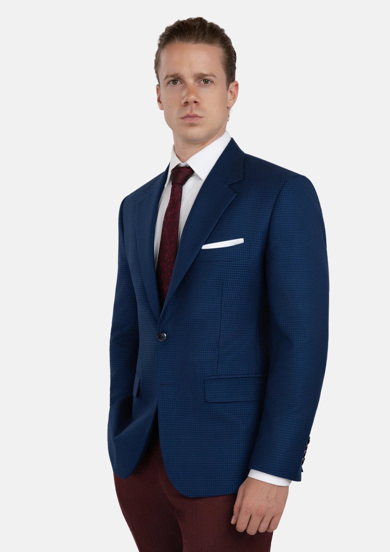 Astor Royal Blue Microcheck Jacket - SARTORO