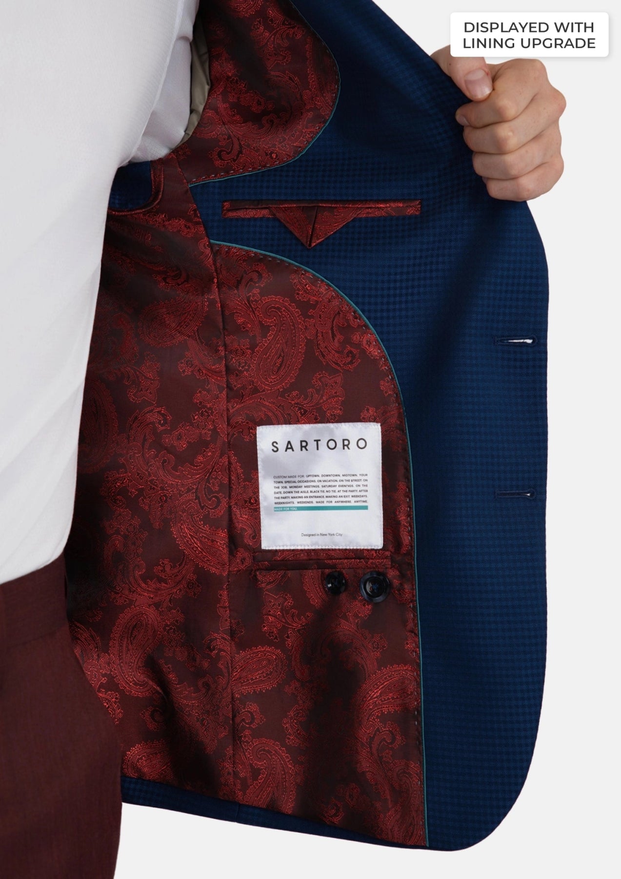Astor Royal Blue Microcheck Jacket - SARTORO