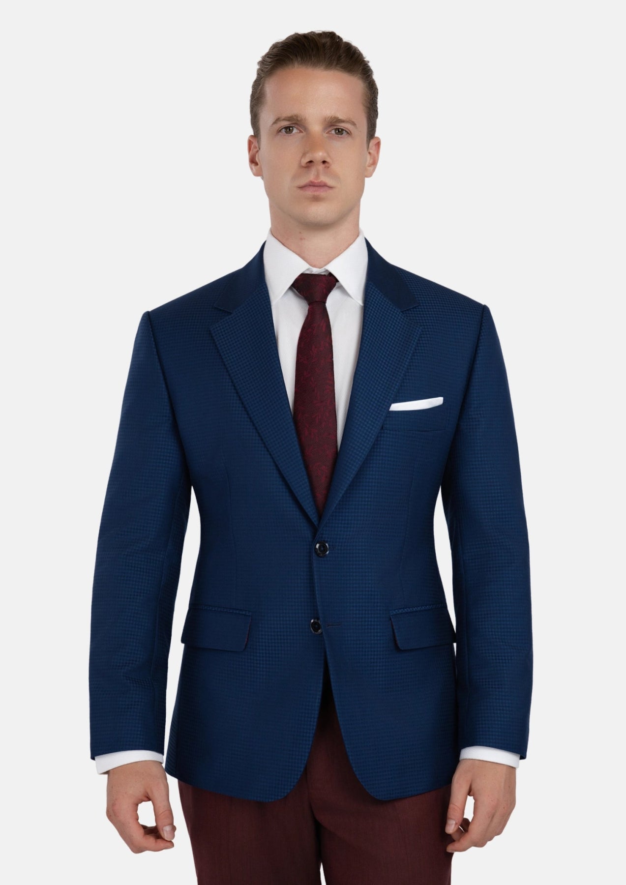 Astor Royal Blue Microcheck Jacket - SARTORO