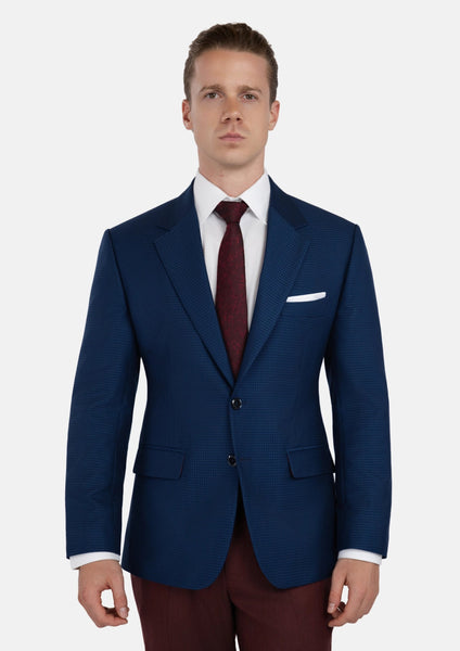 Men's Astor Royal Blue Microcheck Jacket