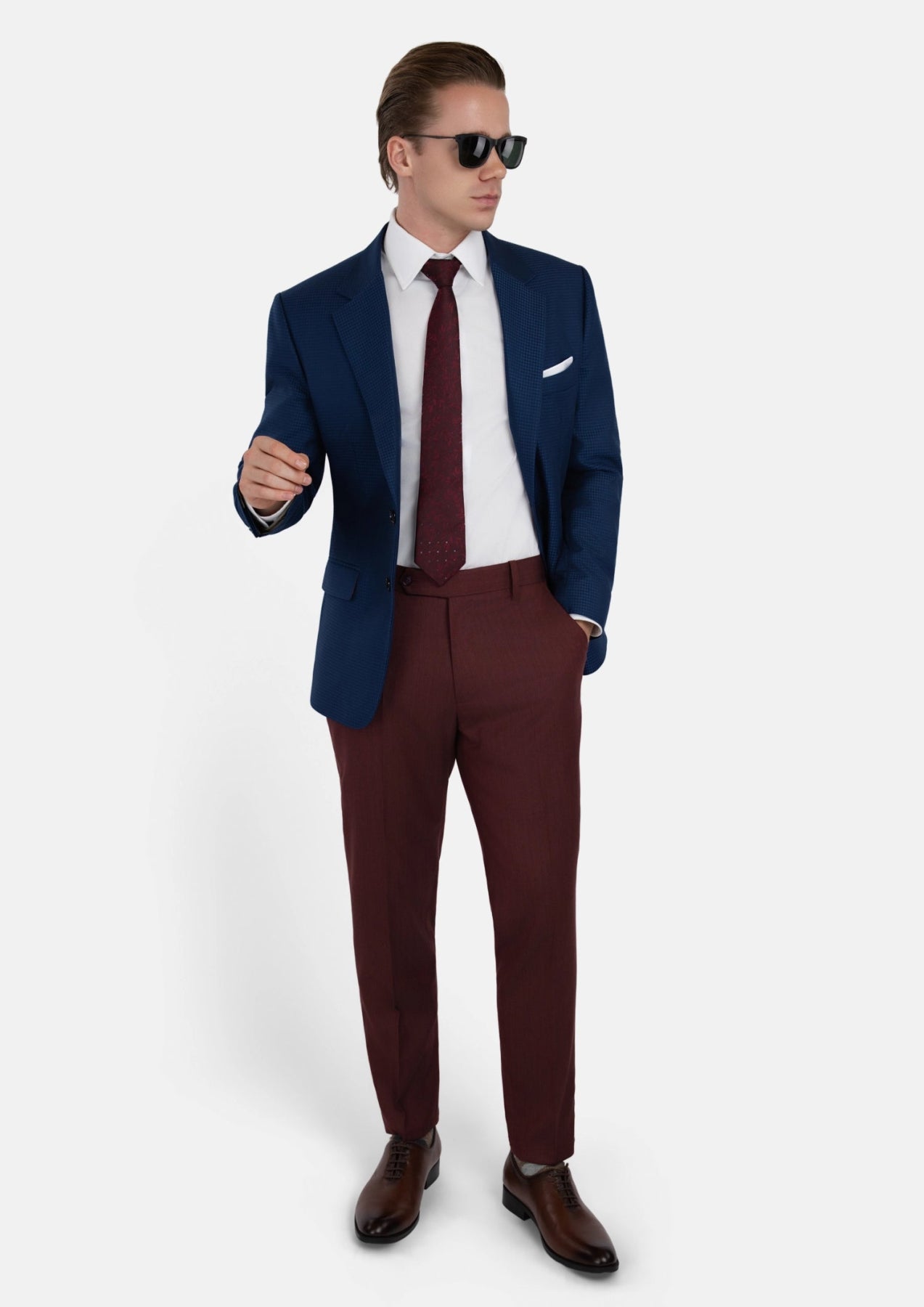 Astor Royal Blue Microcheck Jacket - SARTORO