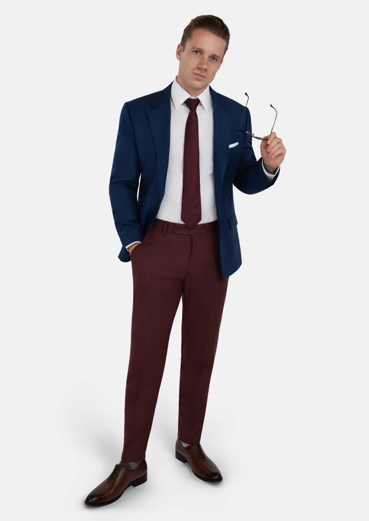 Astor Royal Blue Microcheck Jacket - SARTORO