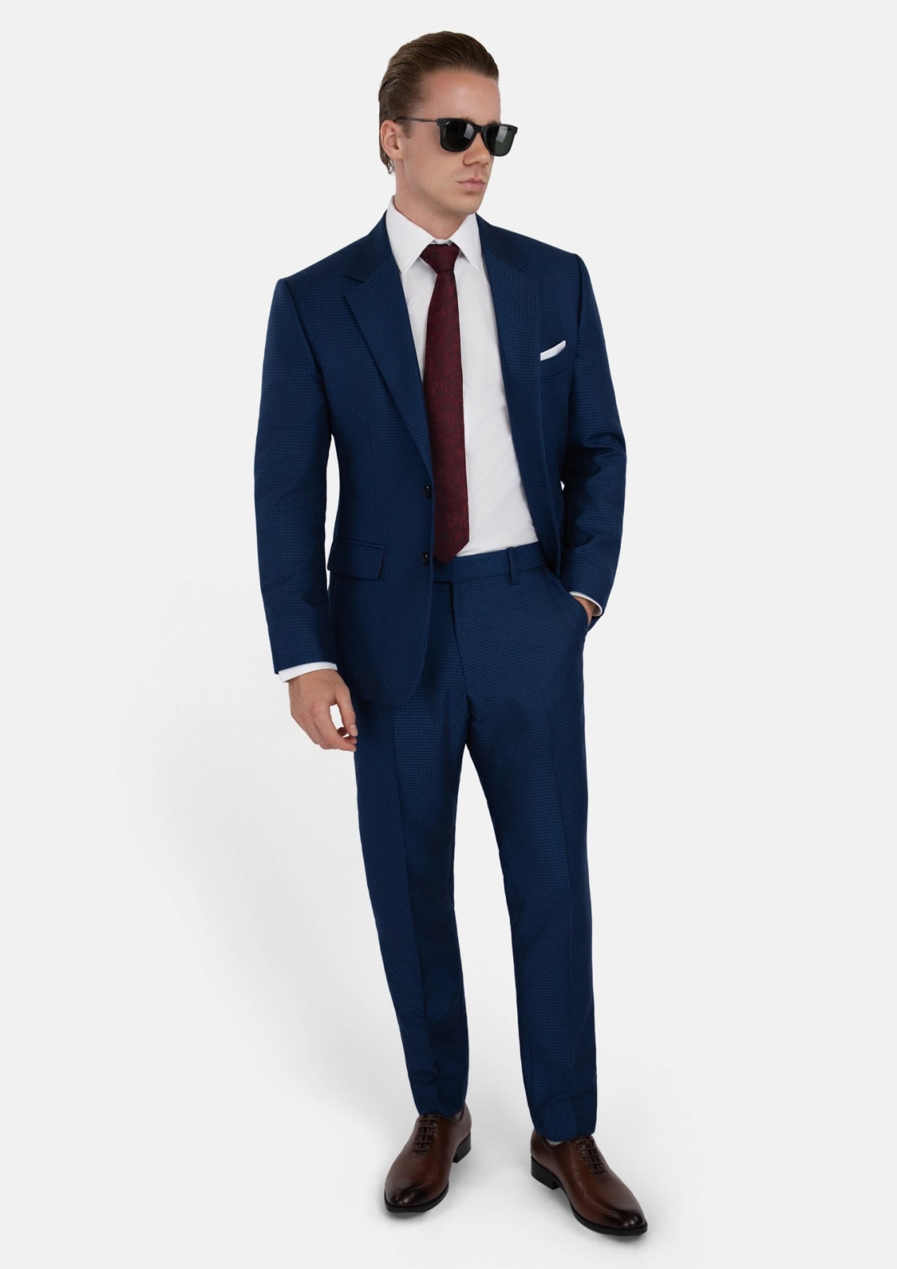 Astor Royal Blue Microcheck Suit - SARTORO