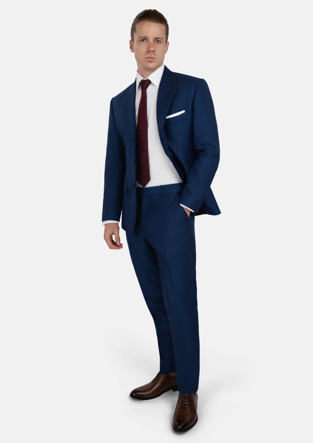 Astor Royal Blue Microcheck Suit - SARTORO