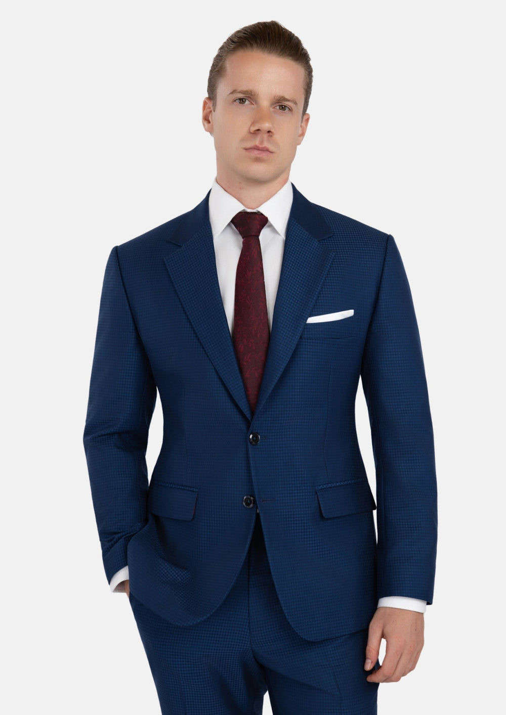 Royal Blue Microcheck Suit972
