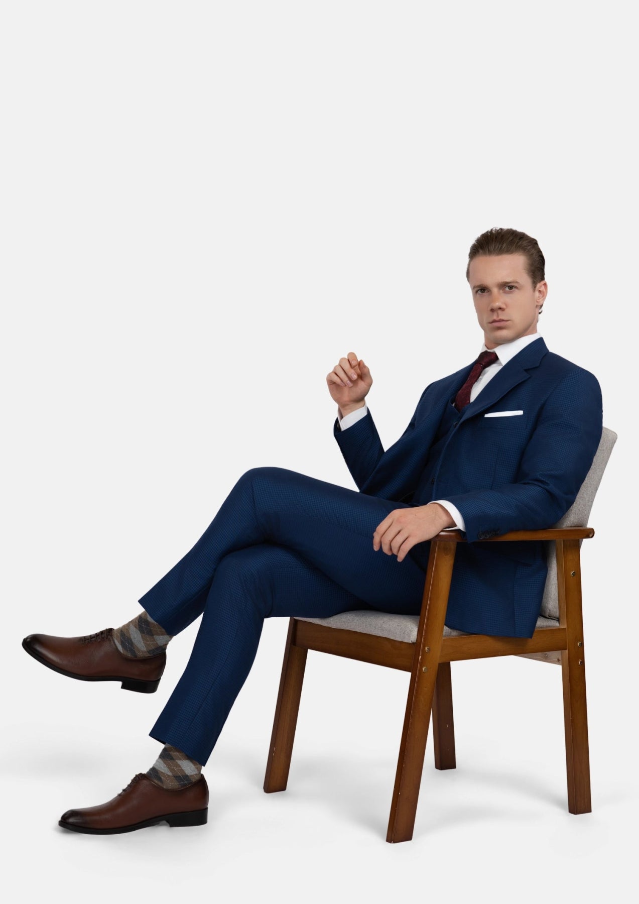 Astor Royal Blue Microcheck Suit - SARTORO