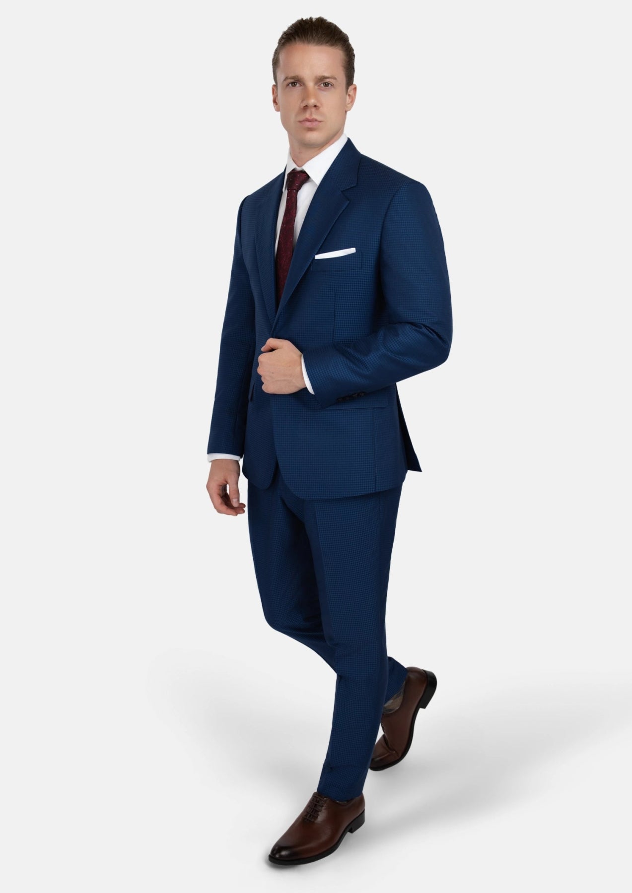 Astor Royal Blue Microcheck Suit - SARTORO
