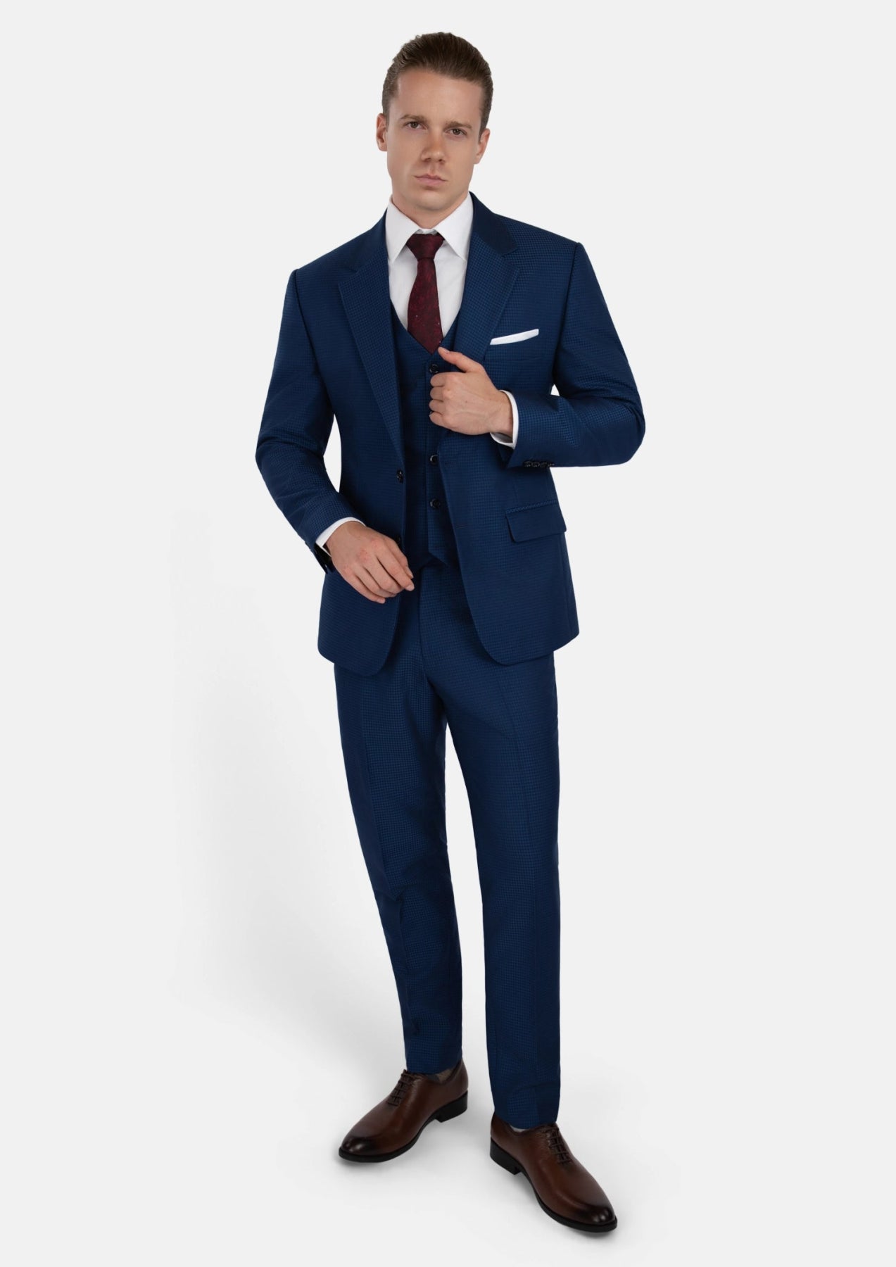 Astor Royal Blue Microcheck Suit - SARTORO