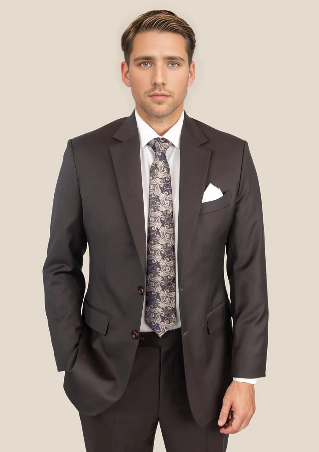 Astor Sable Brown Twill Suit - SARTORO