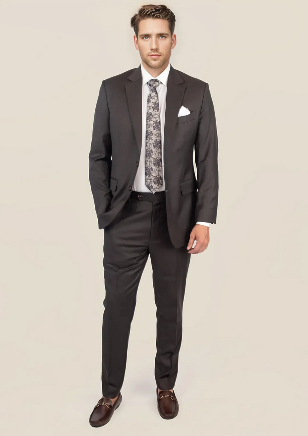 Astor Sable Brown Twill Suit - SARTORO