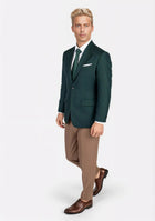 Astor Sacramento Green Sharkskin Jacket - SARTORO797