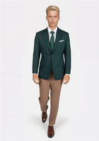 Astor Sacramento Green Sharkskin Jacket - SARTORO536
