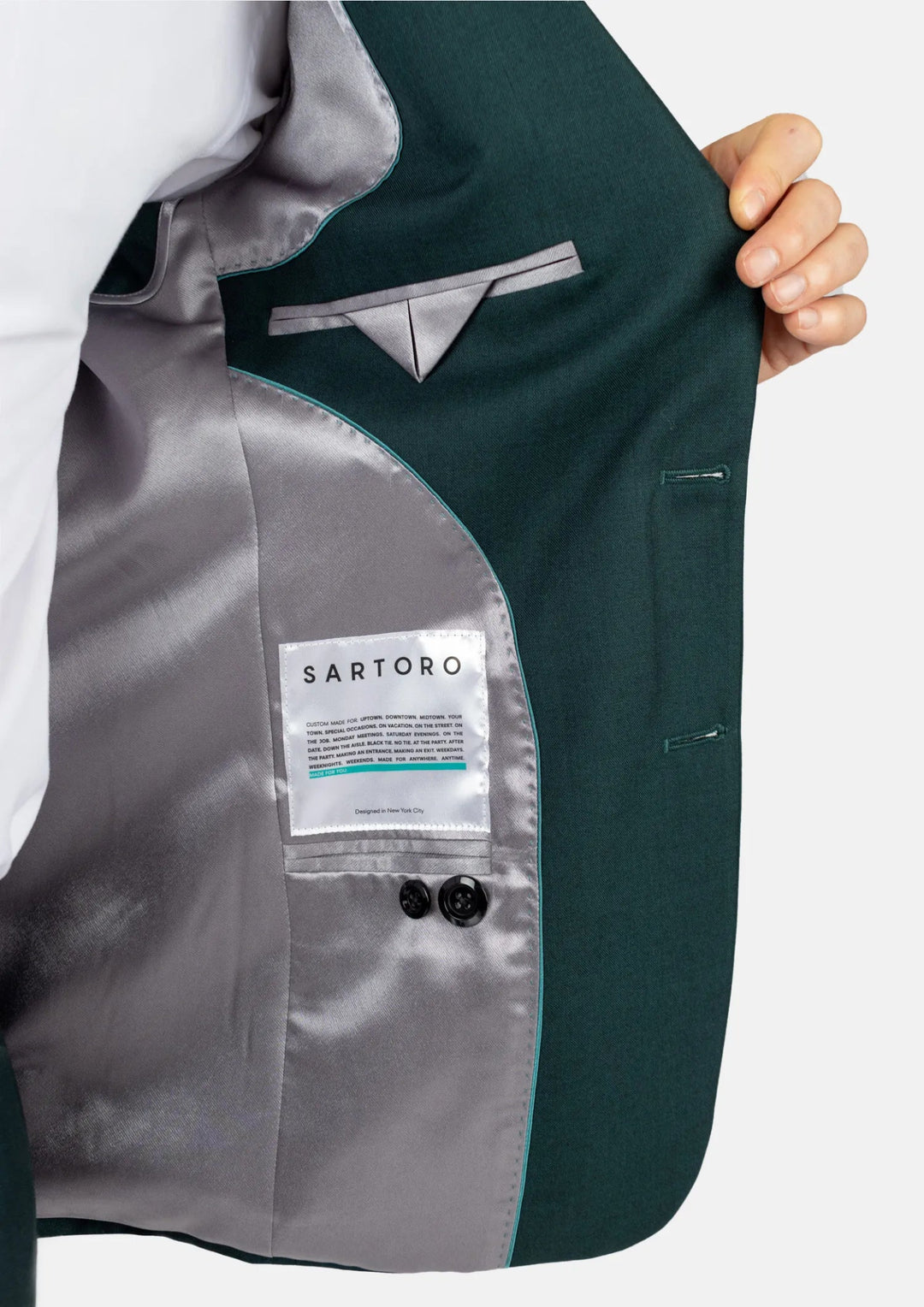 Astor Sacramento Green Sharkskin Suit - SARTORO