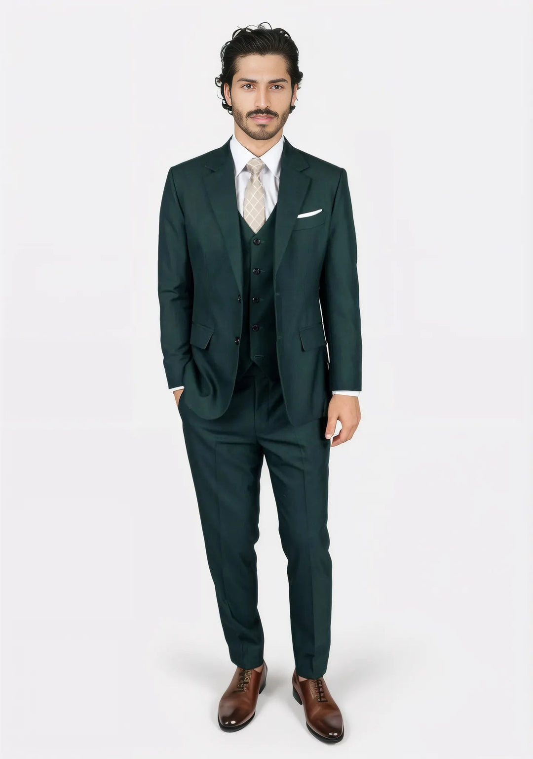 Astor Sacramento Green Sharkskin Suit SARTORO