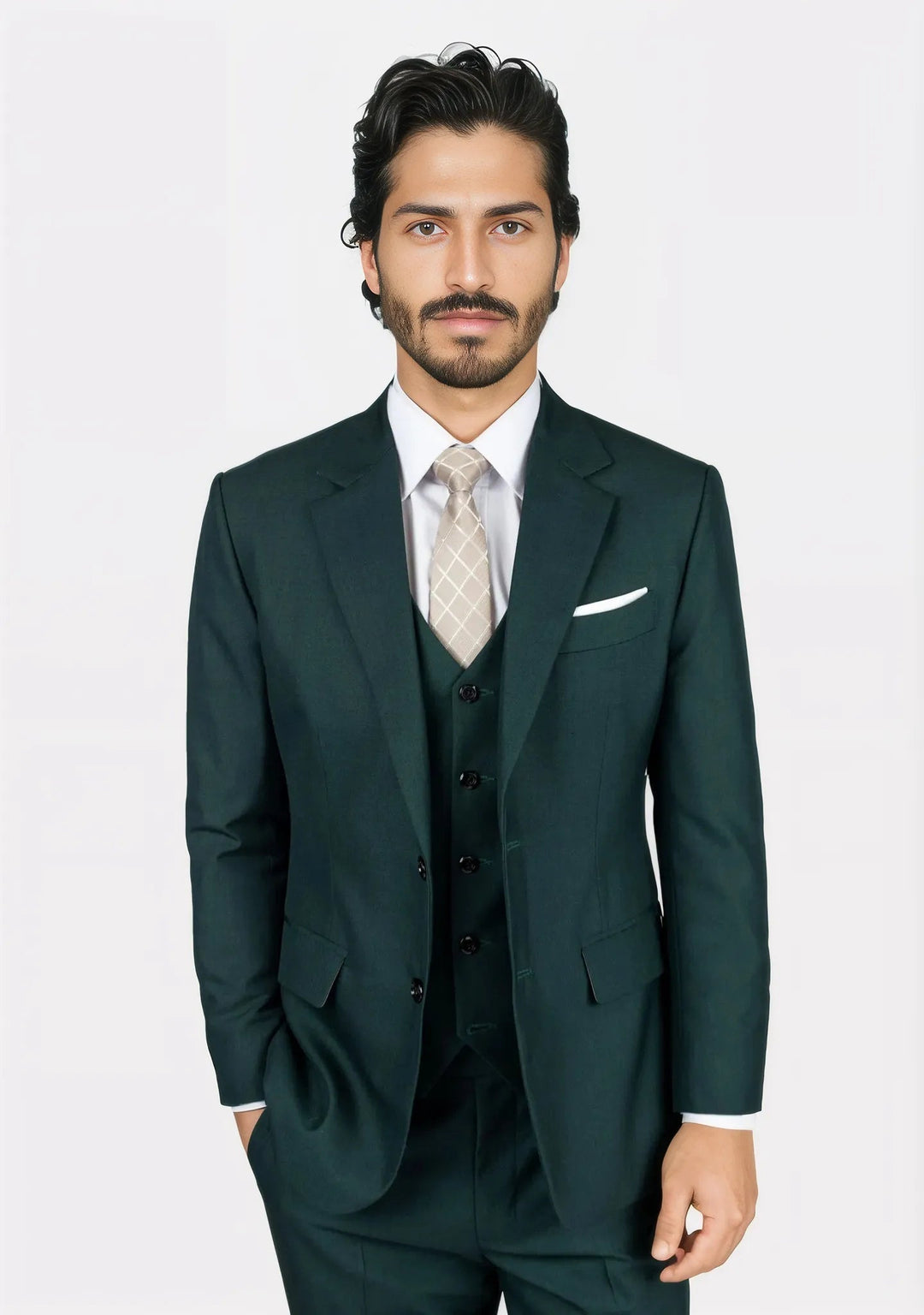 Astor Sacramento Green Sharkskin Suit - SARTORO