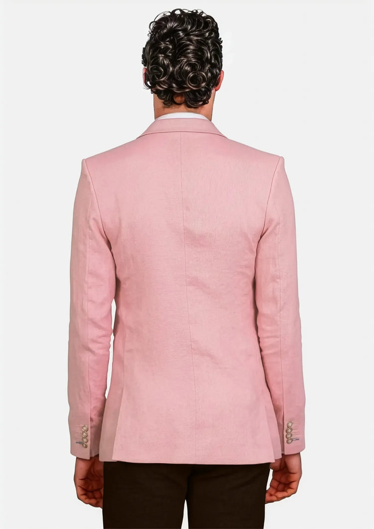 Astor Salmon Linen Jacket - SARTORO764