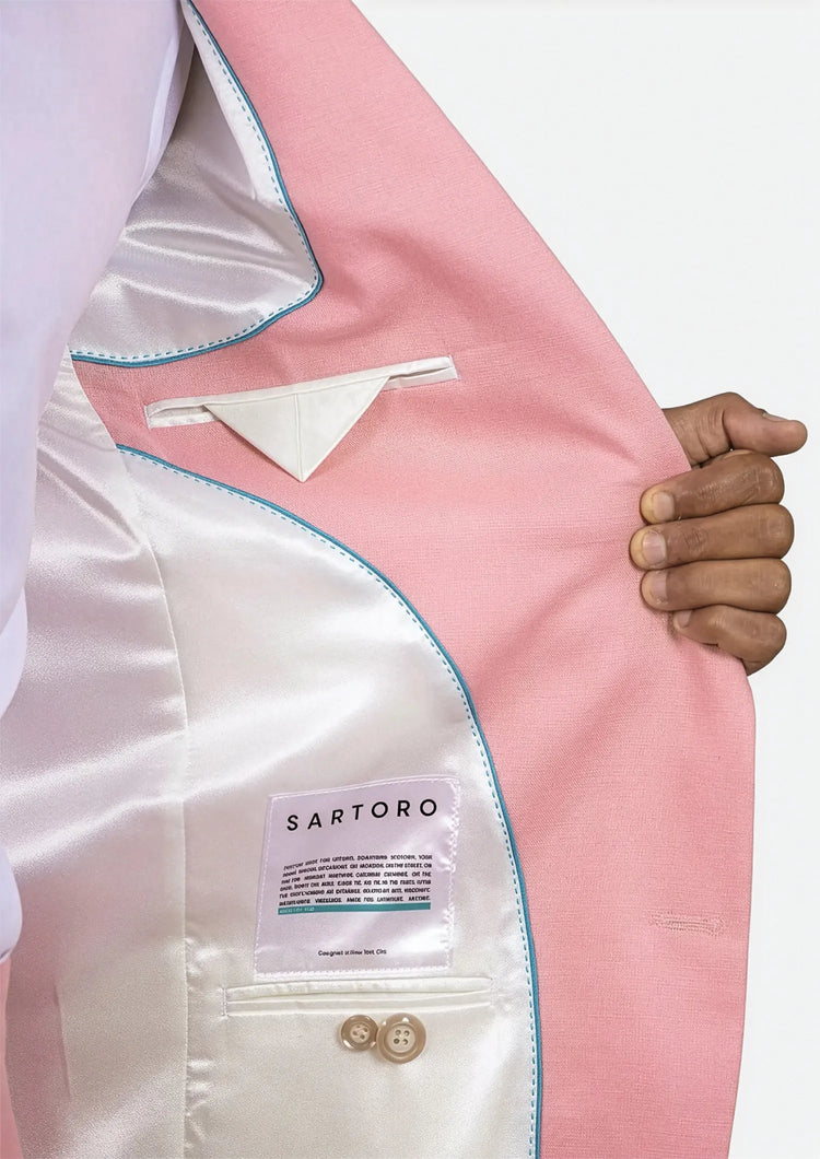 Astor Salmon Linen Suit - SARTORO687