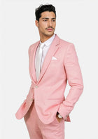 Astor Salmon Linen Suit - SARTORO587