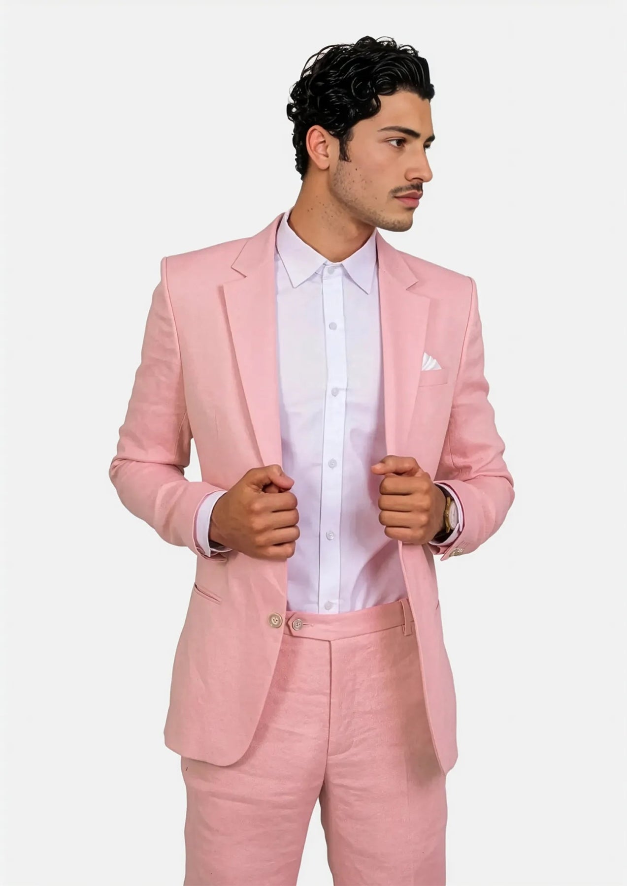 Astor Salmon Linen Suit - SARTORO