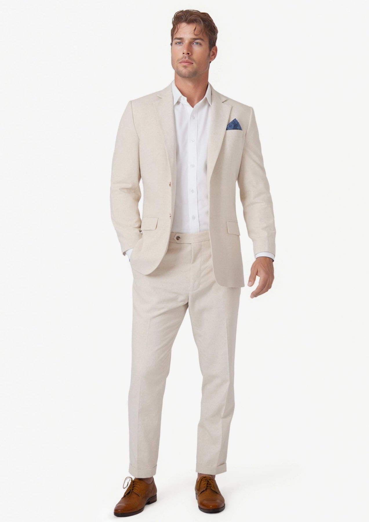 Astor Sand Linen Blend Jacket - SARTORO401