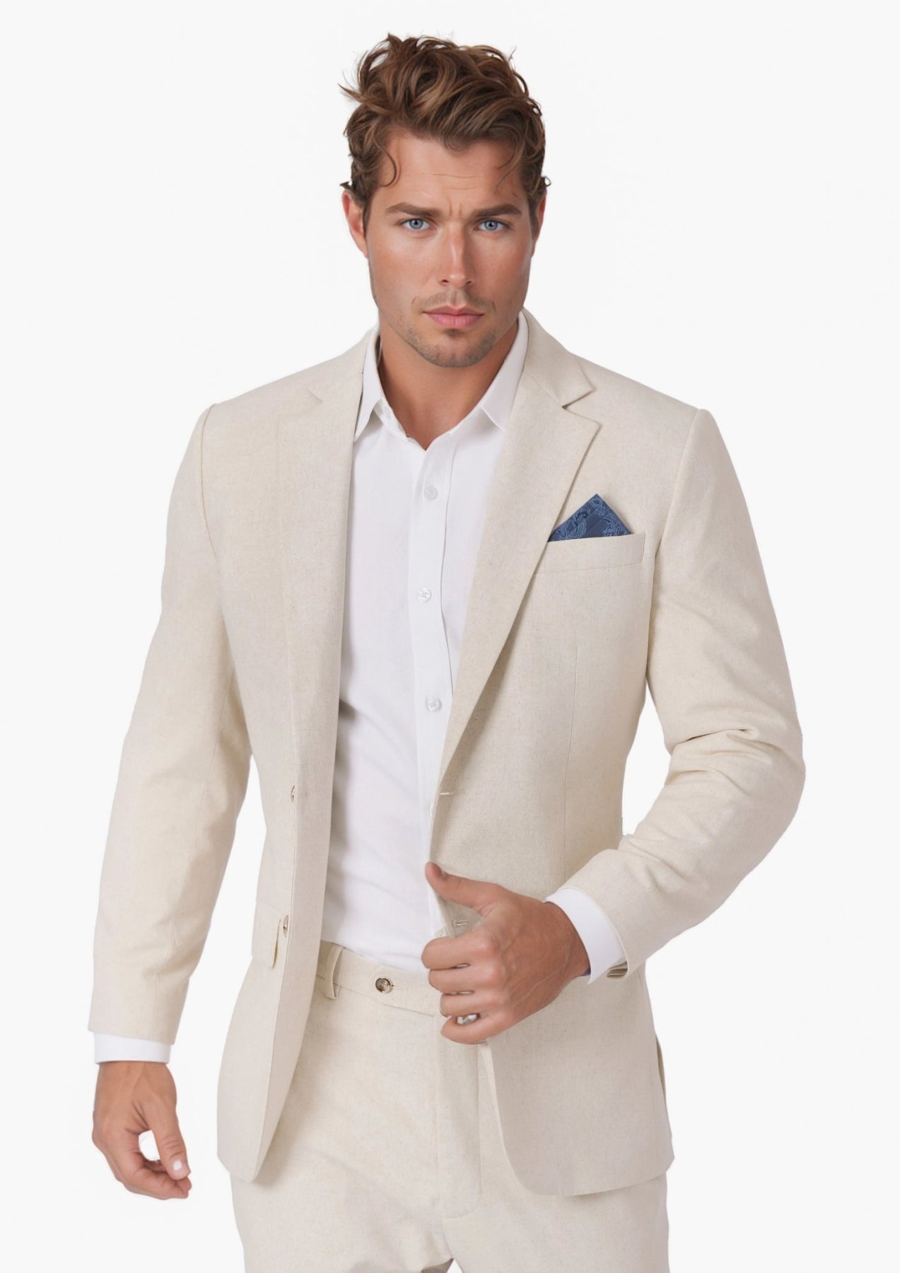 Astor Sand Linen Blend Jacket - SARTORO841