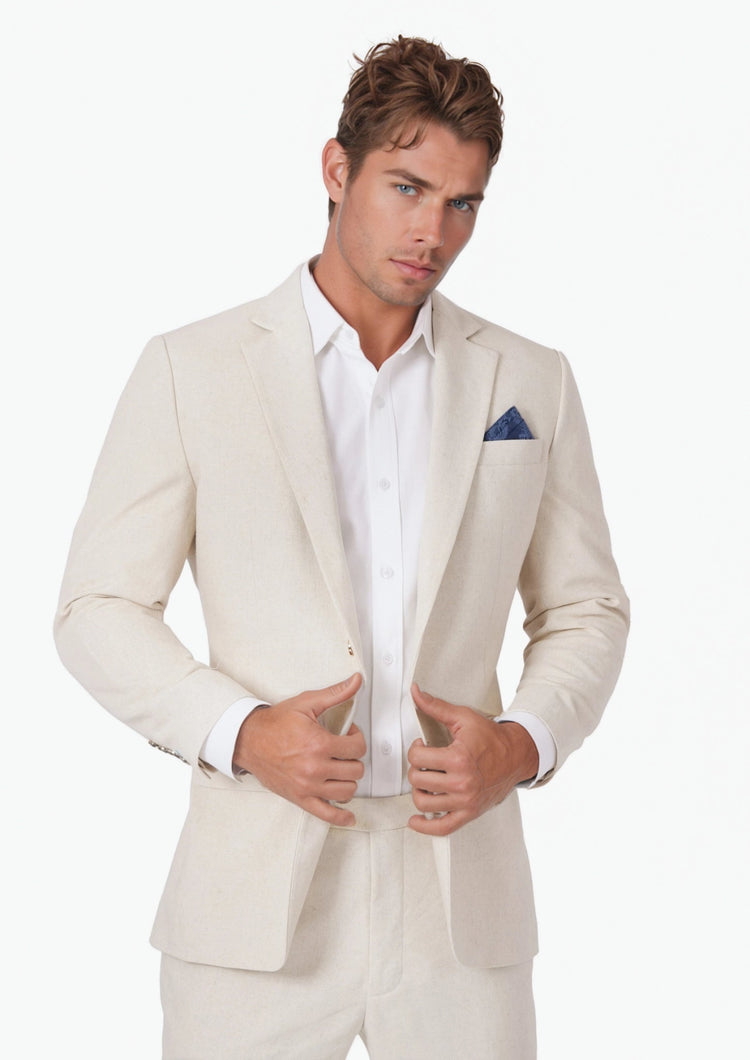 Astor Sand Linen Blend Suit - SARTORO262