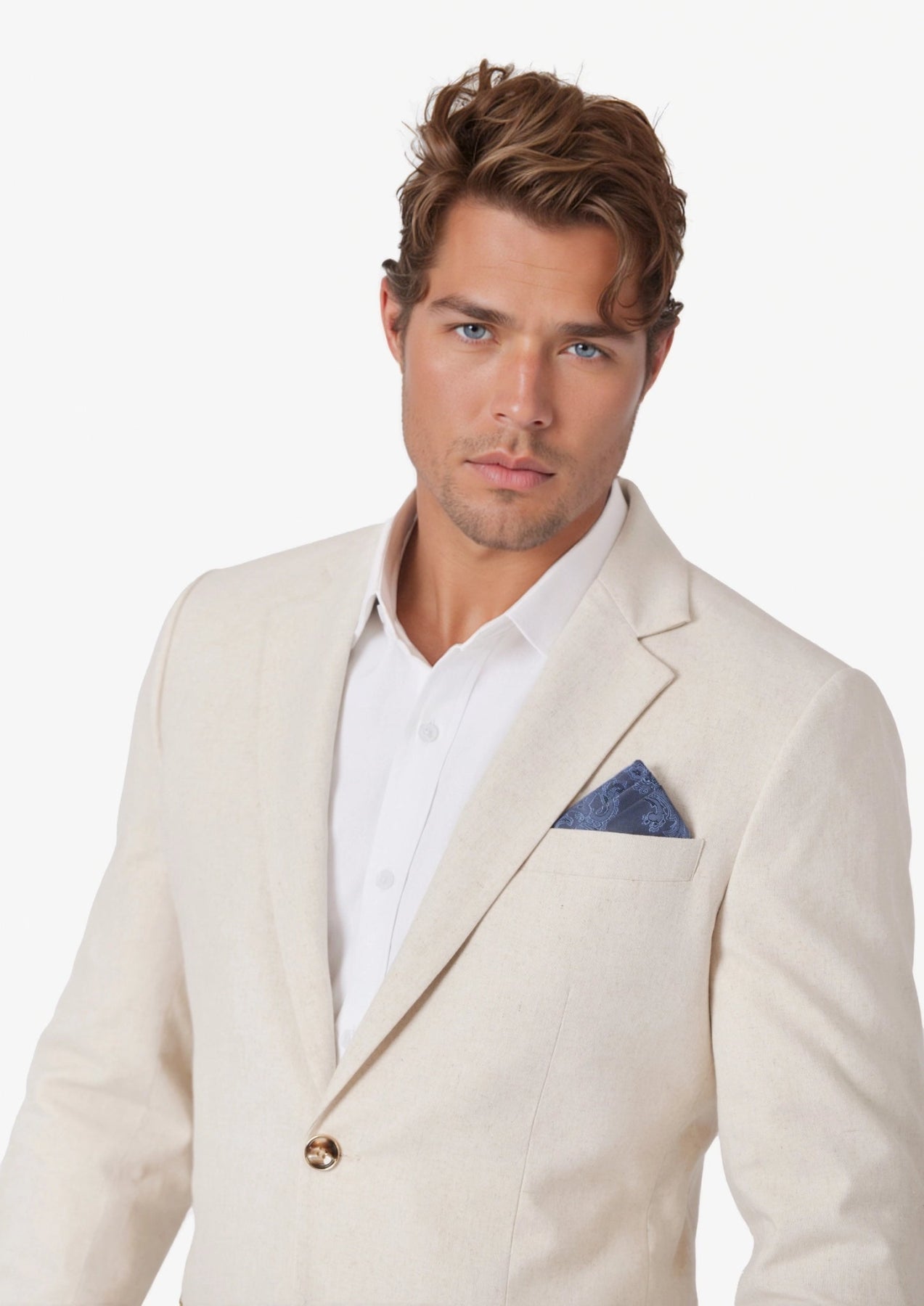 Astor Sand Linen Blend Suit30