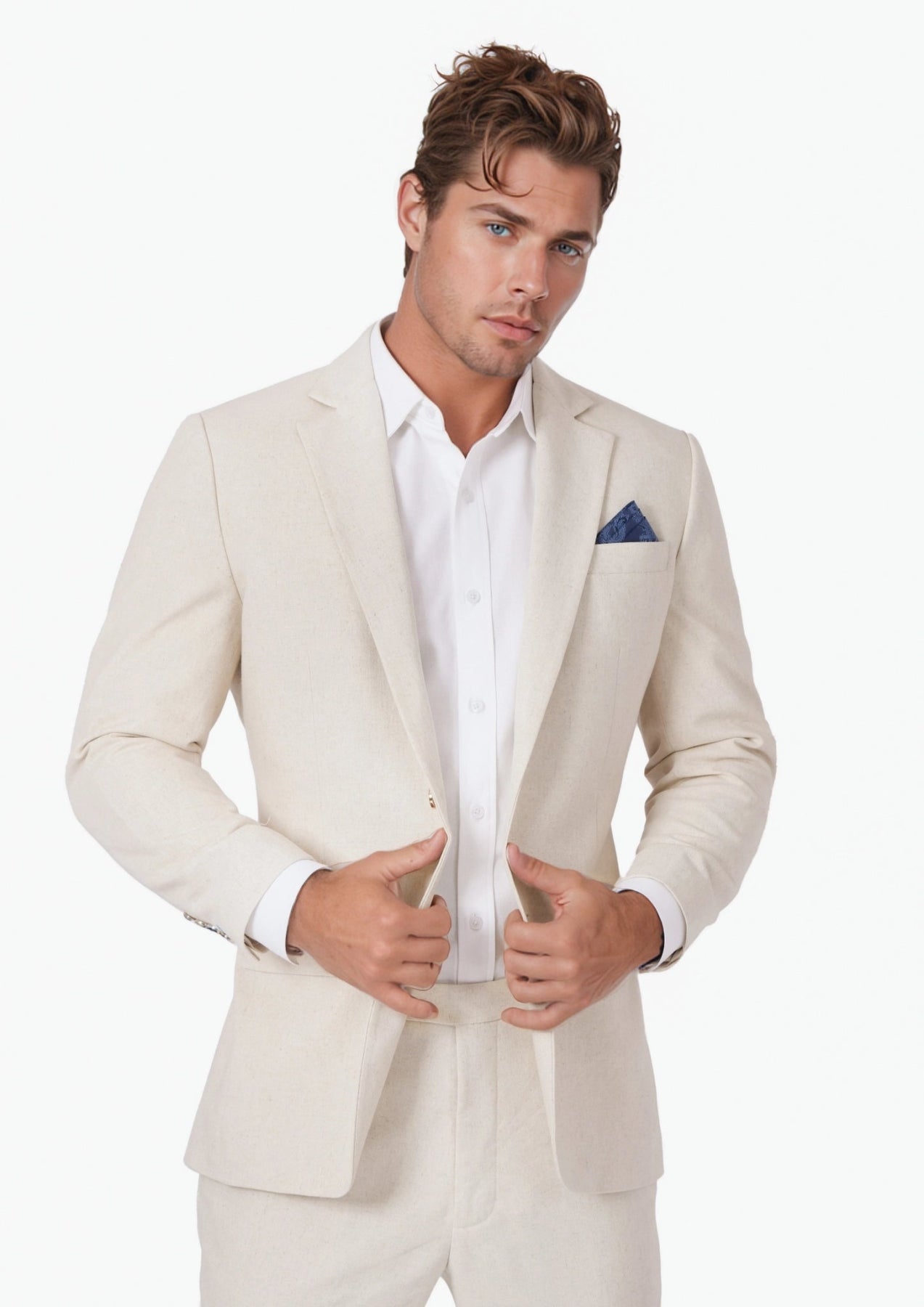 Astor Sand Linen Blend Jacket - SARTORO406