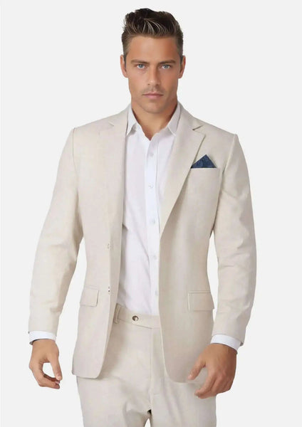 Astor Sand Linen Blend Suit - SARTORO