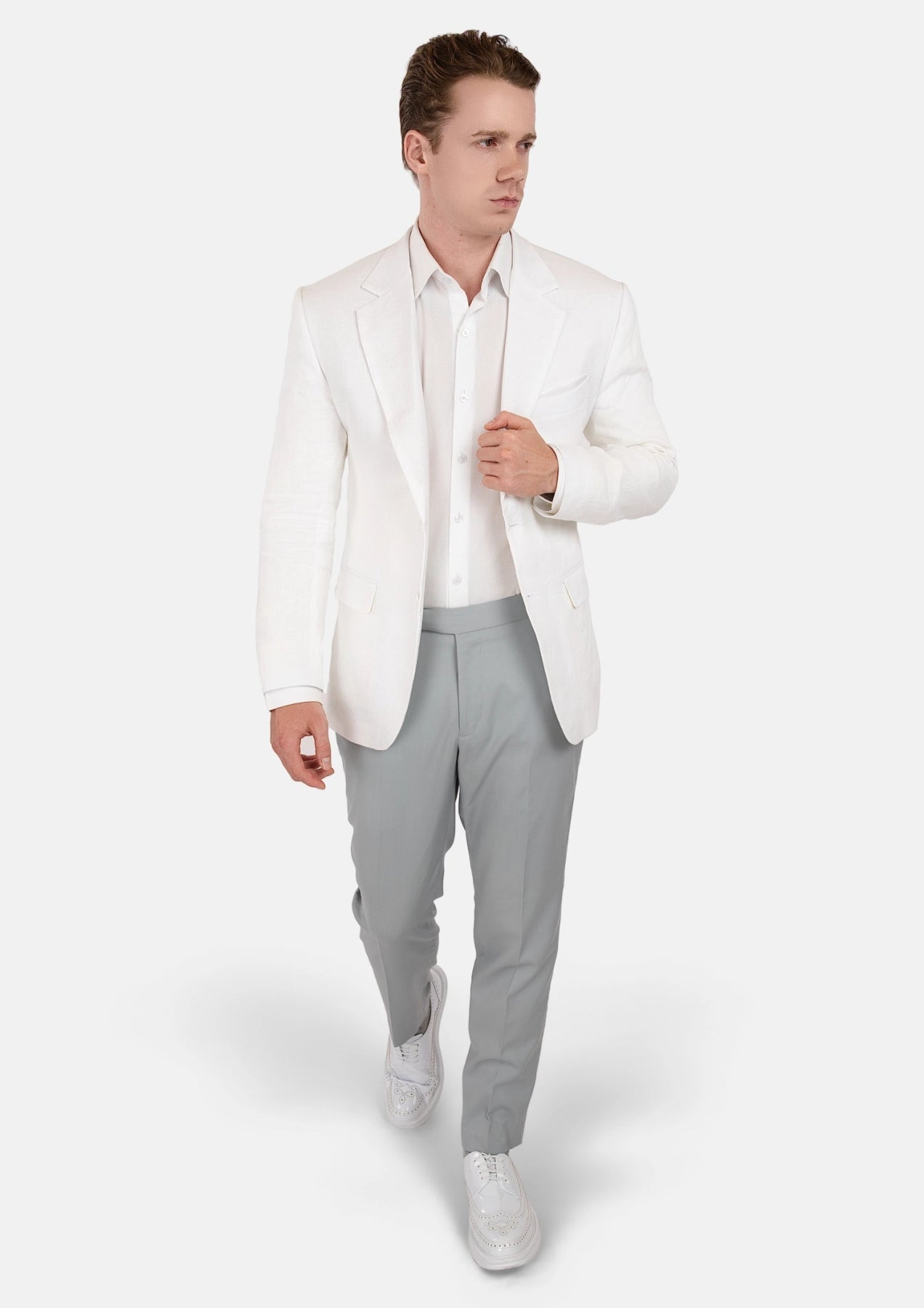 Astor White Linen Jacket - SARTORO