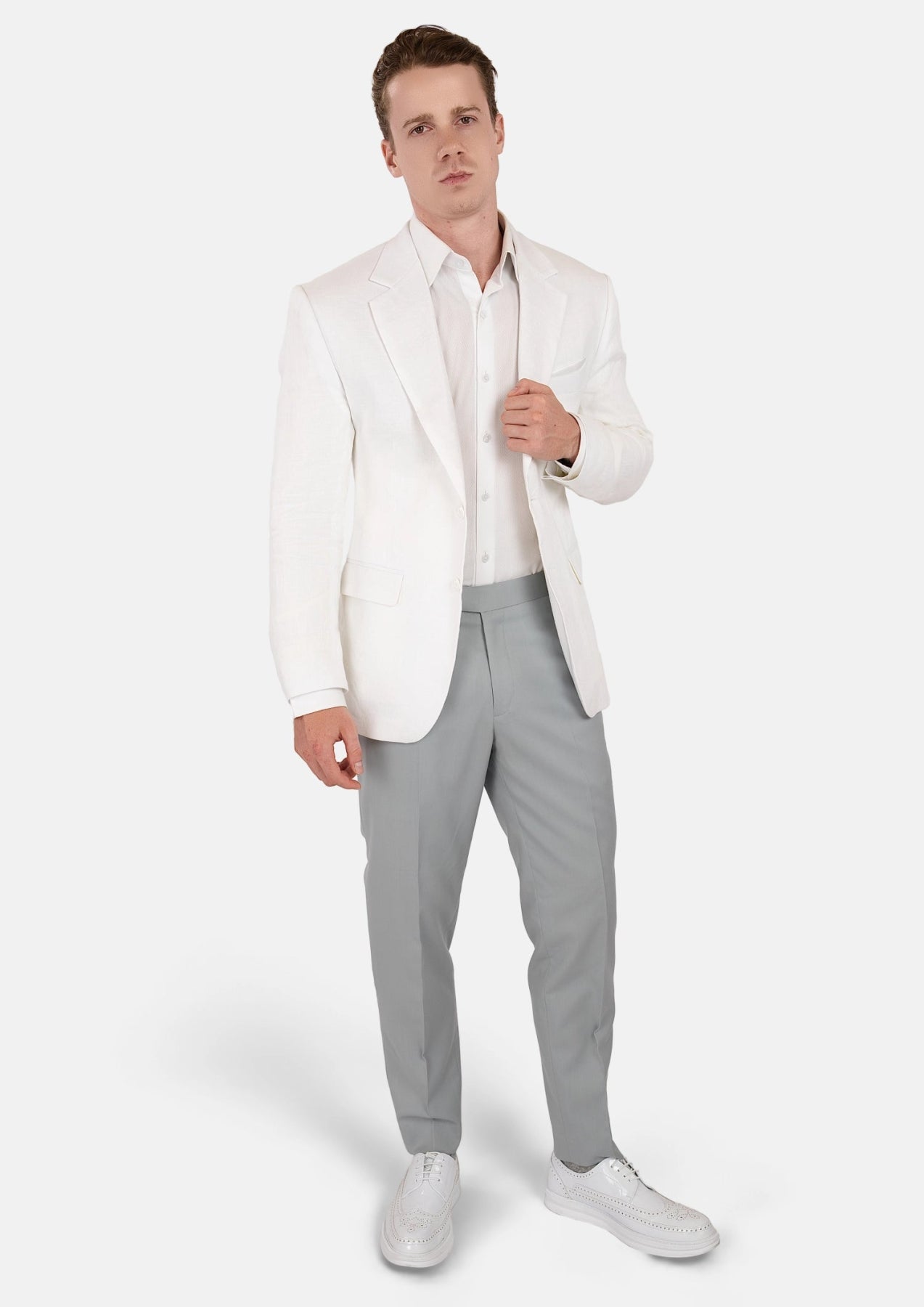 Astor White Linen Jacket - SARTORO