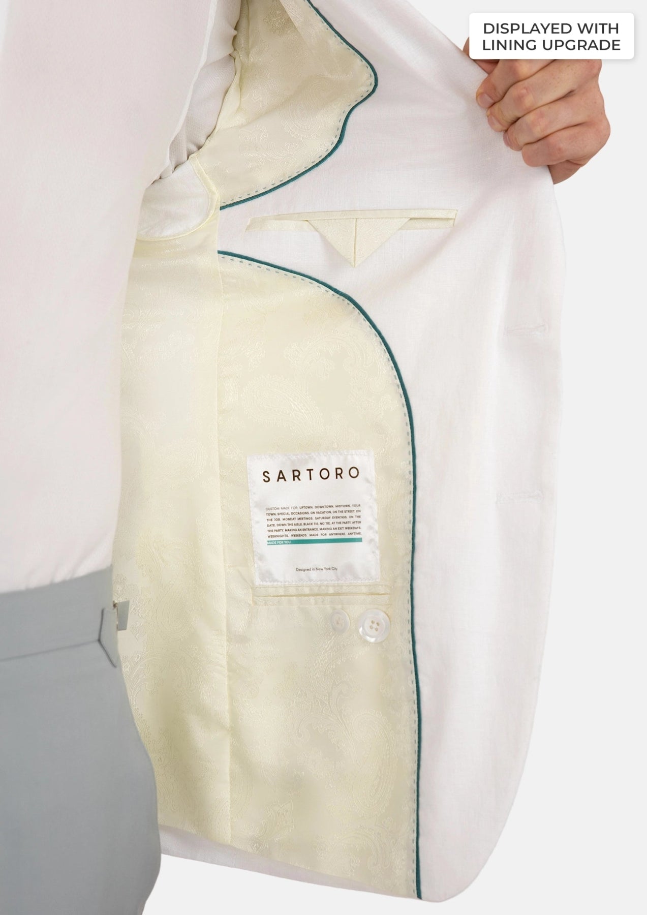 Astor White Linen Jacket - SARTORO