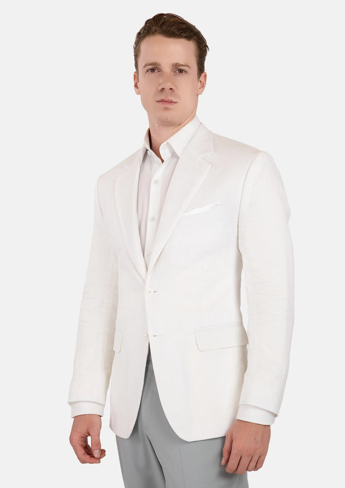 Astor White Linen Jacket - SARTORO267