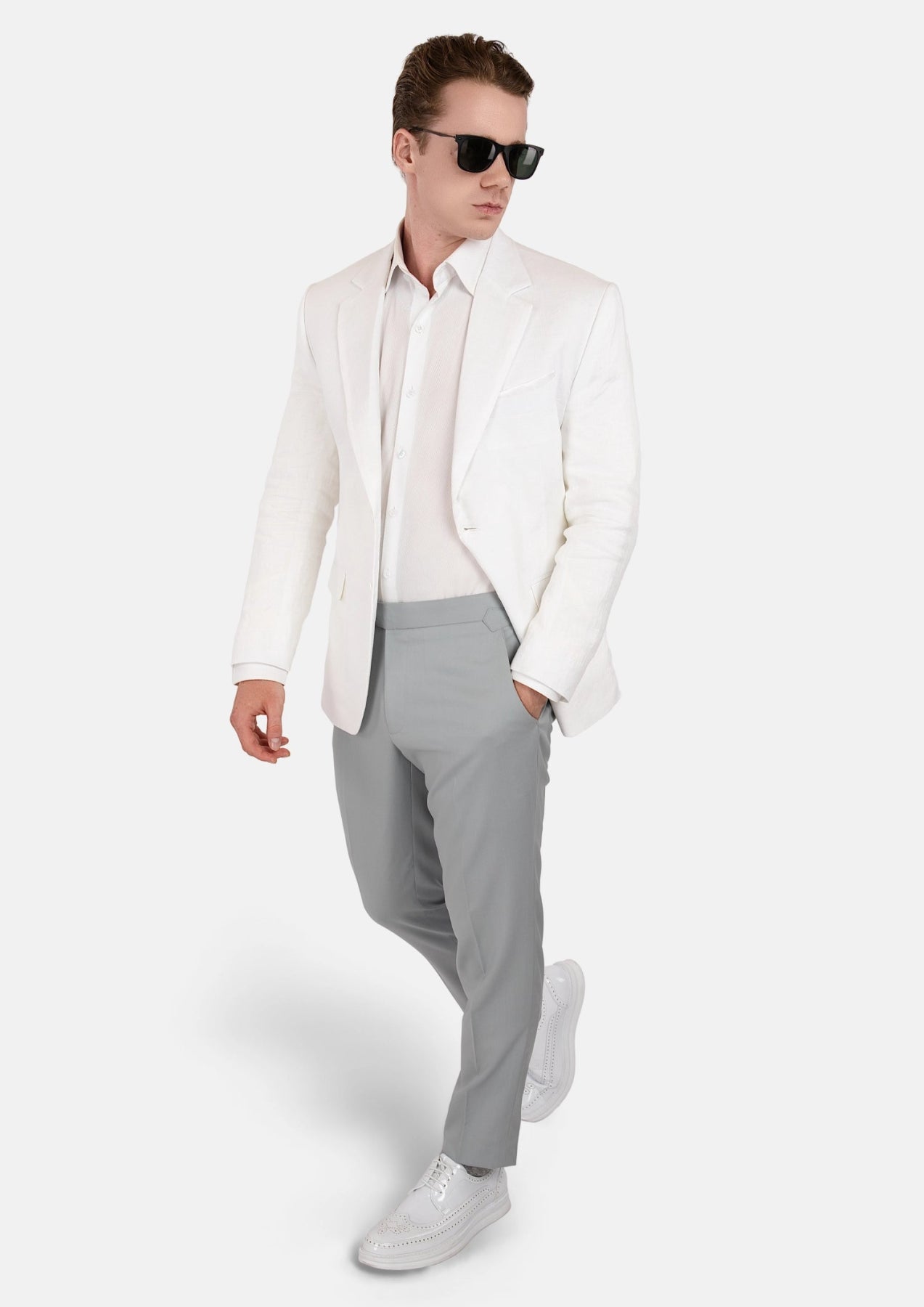 Astor White Linen Jacket - SARTORO