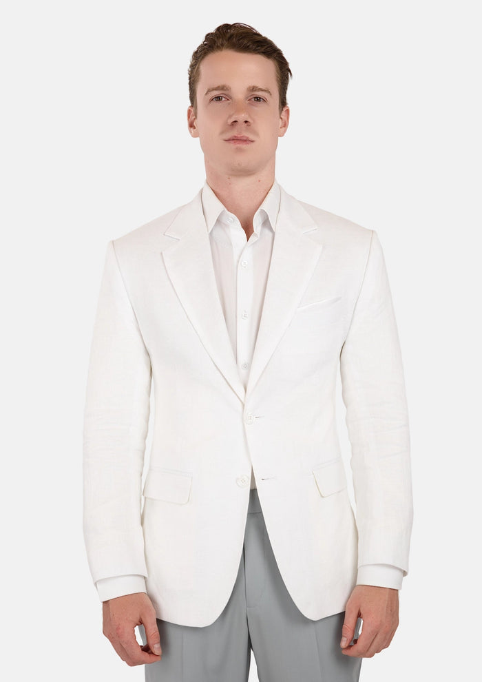 Astor White Linen Jacket - SARTORO708