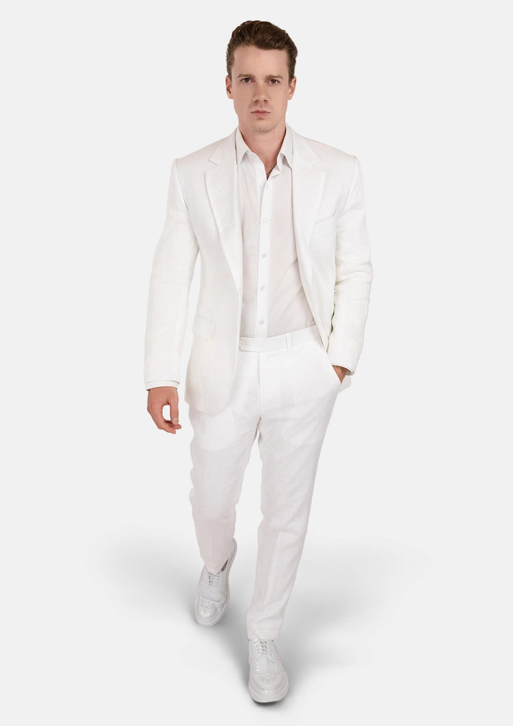 Astor White Linen Suit - SARTORO551