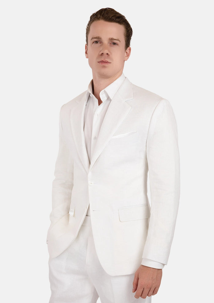 Astor White Linen Suit - SARTORO756