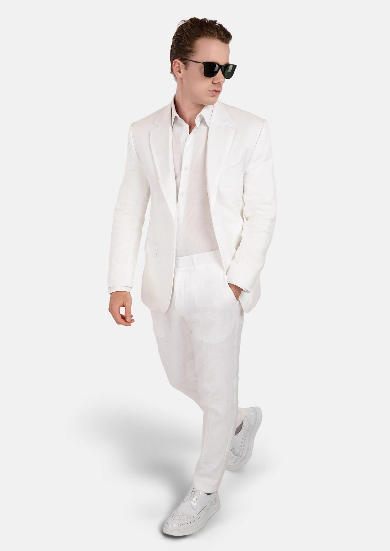 Astor White Linen Suit - SARTORO