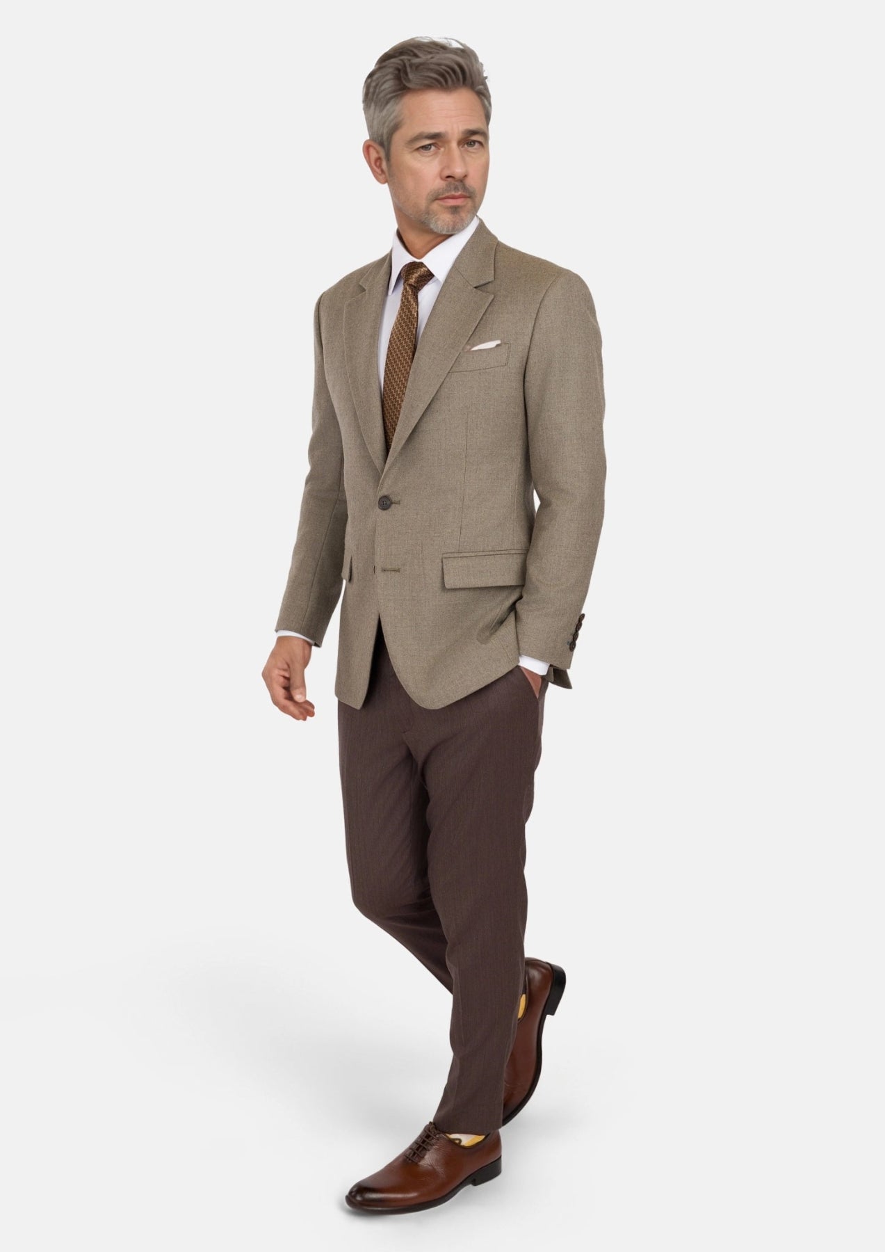Astoria Brown Flannel Astor Jacket - SARTORO