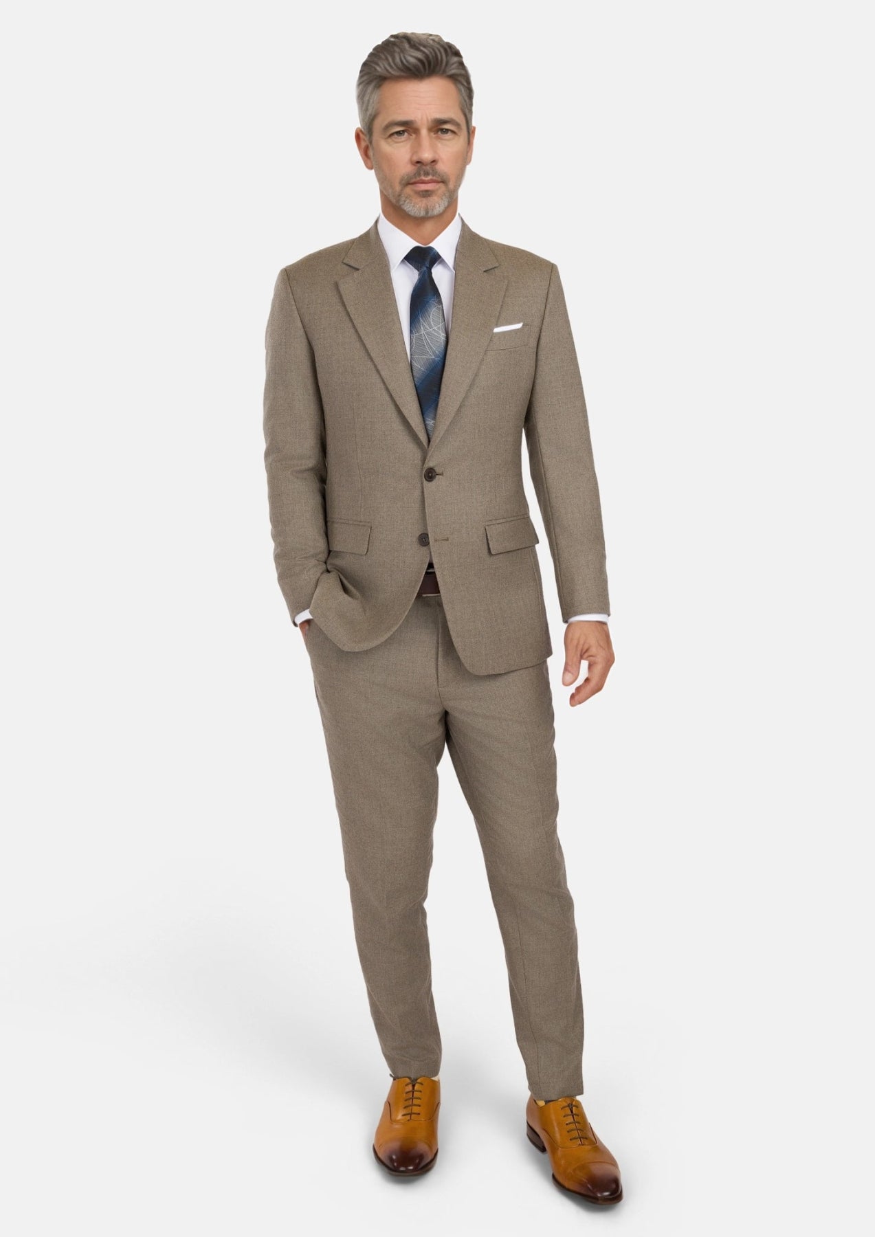 Astoria Brown Flannel Astor Suit - SARTORO