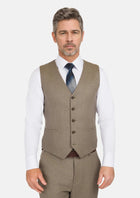 Astoria Brown Flannel Vest - SARTORO348