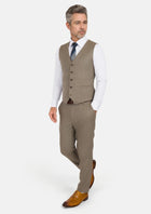 Astoria Brown Flannel Vest - SARTORO243