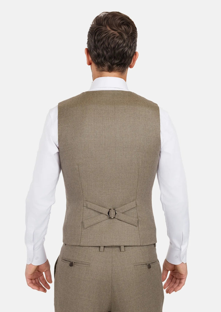 Astoria Brown Flannel Vest - SARTORO815
