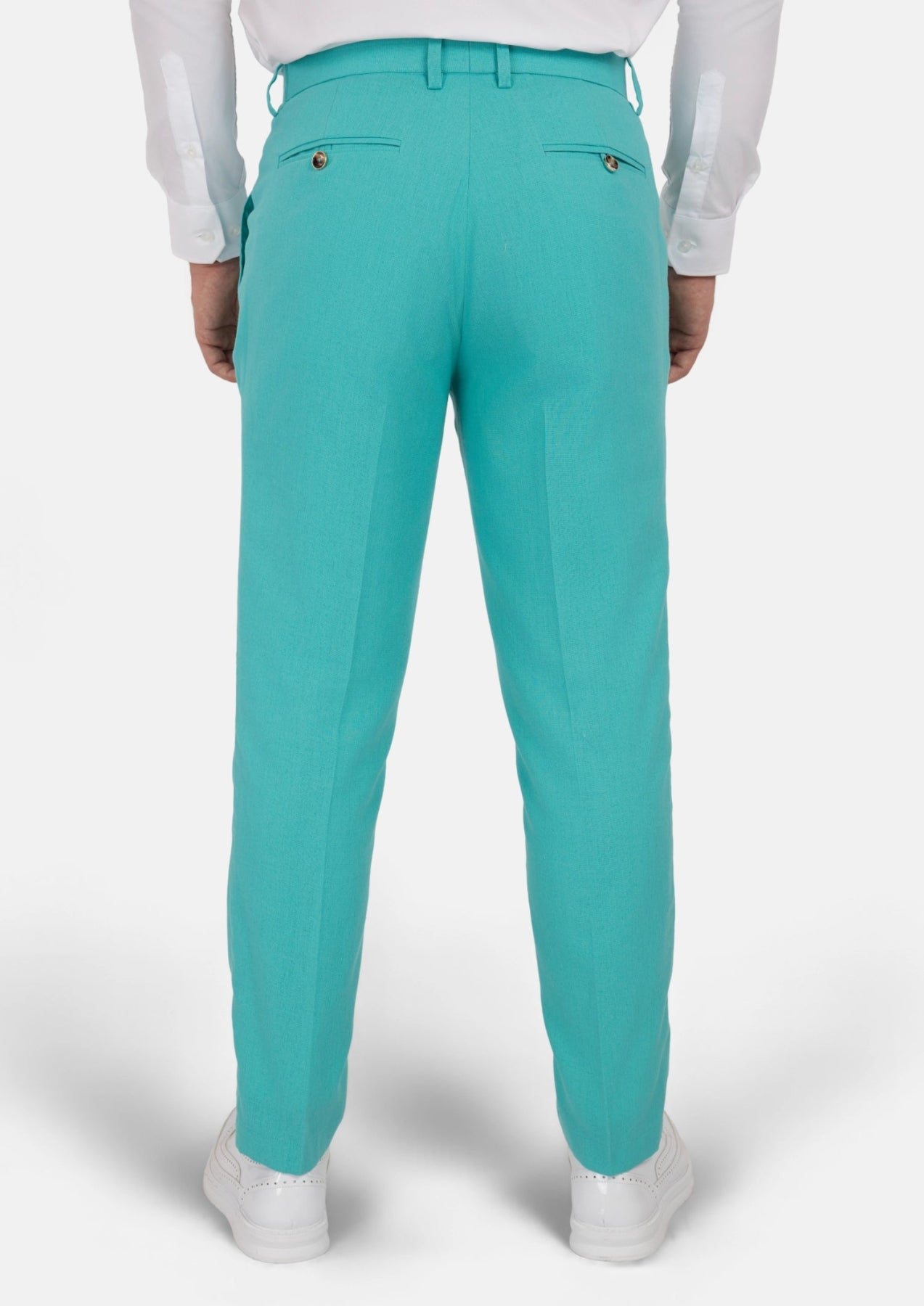 Atlantis Green Linen Blend Pants - SARTORO