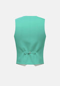 Atlantis Green Linen Blend Vest - SARTORO