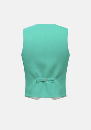 Atlantis Green Linen Blend Vest - SARTORO