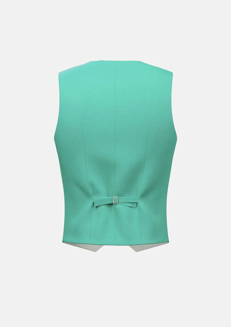 Atlantis Green Linen Blend Vest - SARTORO