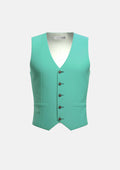 Atlantis Green Linen Blend Vest - SARTORO