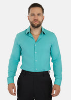 Atlantis Green Linen Shirt - SARTORO56